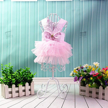 Girl Dog Stripe Print Dress Clothes Tutu Dresses Pet Cat Puppy Costumes Apparel