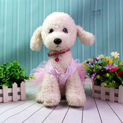 Girl Dog Stripe Print Dress Clothes Tutu Dresses Pet Cat Puppy Costumes Apparel